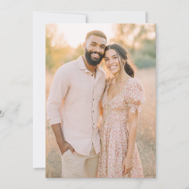 Whimsical Pink Floral Photo Invitation (Front)