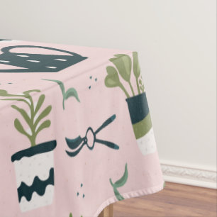 Whimsical Pink Gardening Printed Pattern Tablecloth