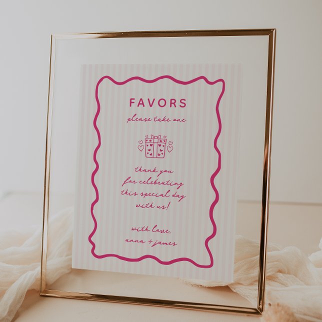 Whimsical Pink Hand Drawn Favours Poster (Creator Uploaded)