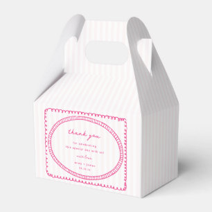 Whimsical Pink Hand Drawn Frame Wedding Favour Box