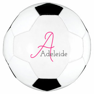 Whimsical Pink Monogram Soccer Ball