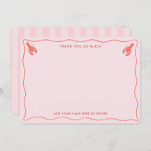 Whimsical Pink Orange Lobster Doodle Bridal Shower