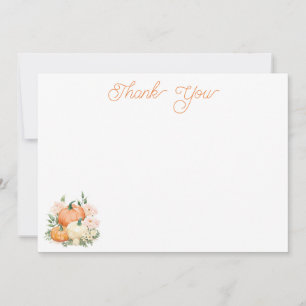 Whimsical Pink & Orange Pumpkins Thank You Card