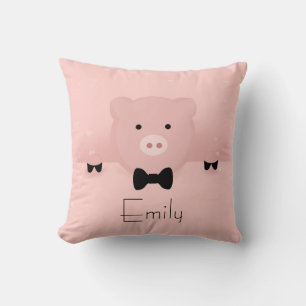 Whimsical Pink Pig Cute Farm Animal Cushion
