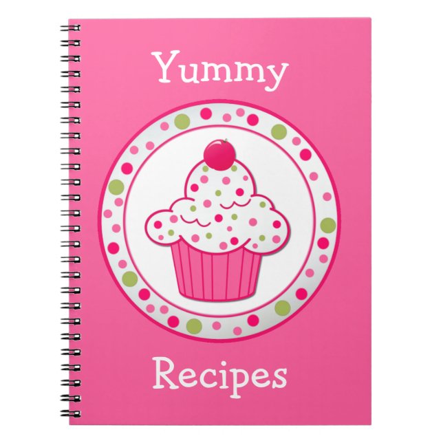 Whimsical Pink Recipe Notebook (Front)