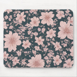 Whimsical Pink Sakura Pattern Mouse Pad