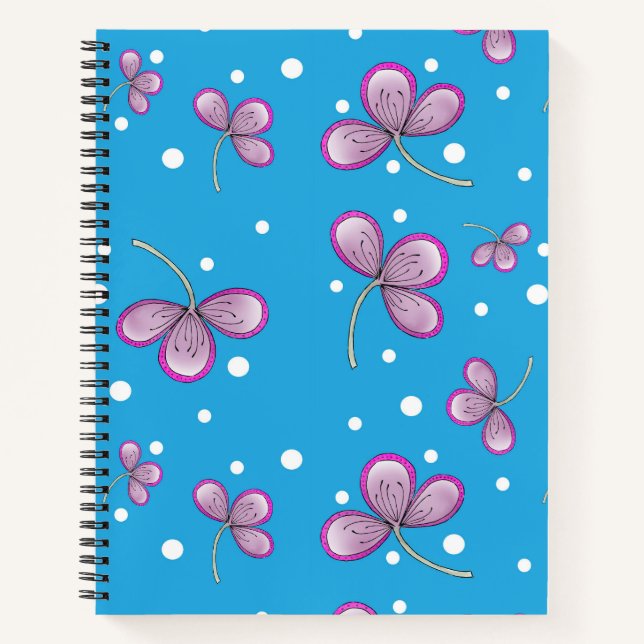 Whimsical Pink Three-Petal Notebook (Front)