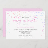 Whimsical Pink Watercolor Confetti Baby Sprinkle