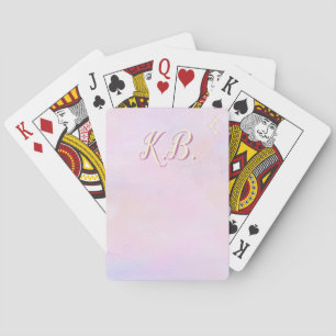 Whimsical Pink Watercolored Dorm Social Essential Playing Cards