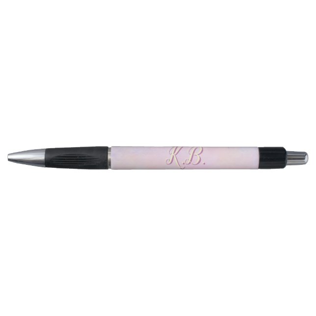 Whimsical Pink Watercolored Monogrammed  (Front)