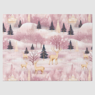 Whimsical Pink Winter Landscape (1) Tissue Paper