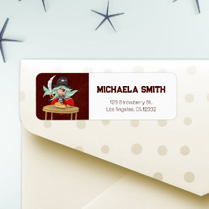 Whimsical Pirate Mermaid Return Address Label