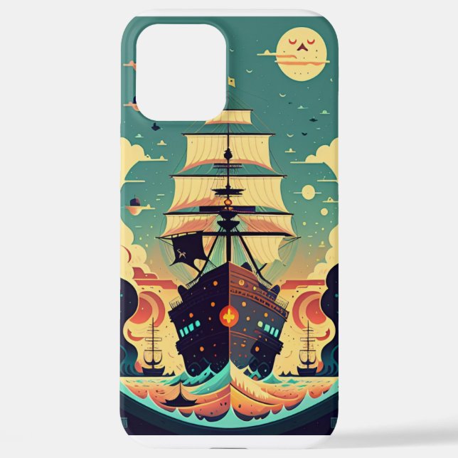 Whimsical Pirate Ship iPhone Case (Back)