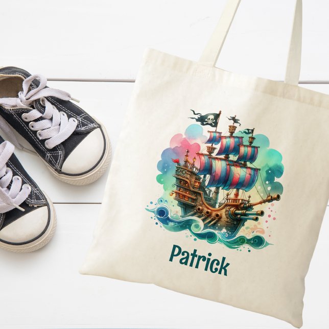 Whimsical Pirate Ship  Tote Bag (Creator Uploaded)