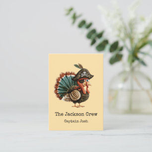 Whimsical Pirate Turkey Personalised Guest Seating Place Card