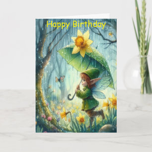 Whimsical Pixie Birthday Card – Fairy in Forest
