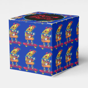 Whimsical Pizza Party Cube Favour Box