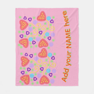 Whimsical Pointillism Heart Balloons with Confetti Fleece Blanket