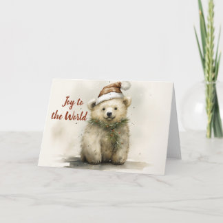 Whimsical Polar Bear Christmas Card 