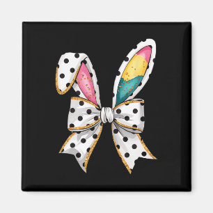 Whimsical Polka Dot Bow Ears Easter Sunday  Magnet
