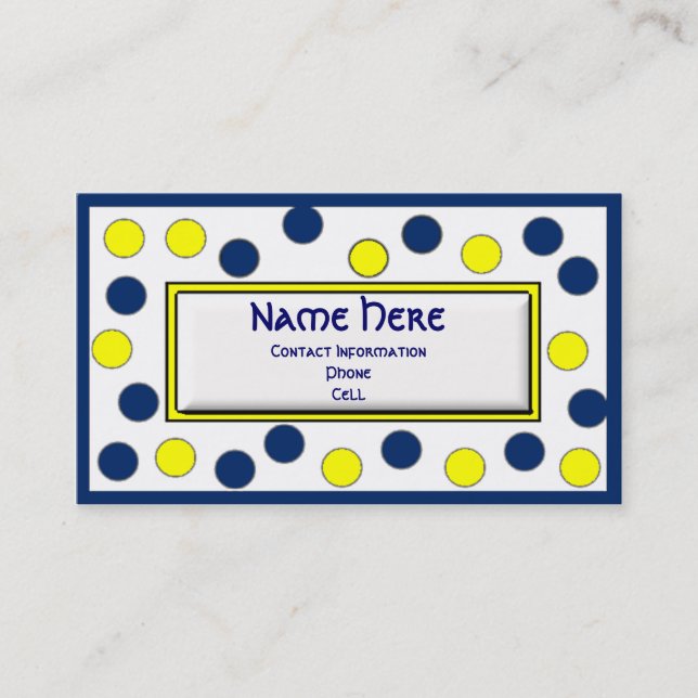 Whimsical polka dot Calling Card (Front)