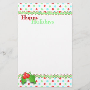 Whimsical Polka Dot Holiday Stationery