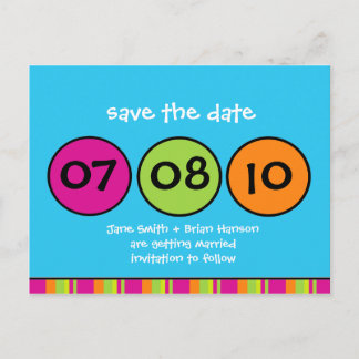 Whimsical Polka Dots Save the Date Postcard
