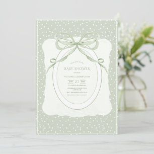 Whimsical Polkadot Vintage Baby Shower Invitation