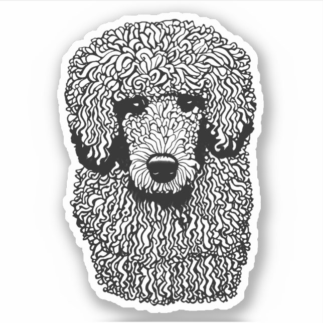 Whimsical Poodle Dog Head Animals Pets art (Front)