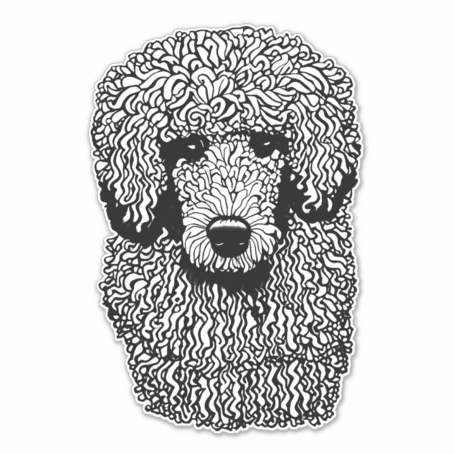 Whimsical Poodle Dog Head Animals Pets art (Front)