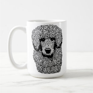 Whimsical Poodle Dog Head Animals Pets art Coffee Mug