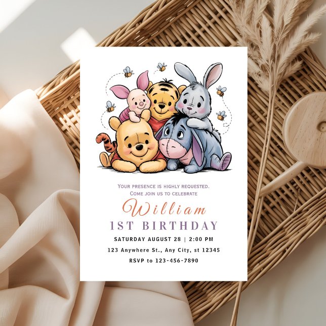 Whimsical Pooh & Friends Birthday Invitation (Creator Uploaded)