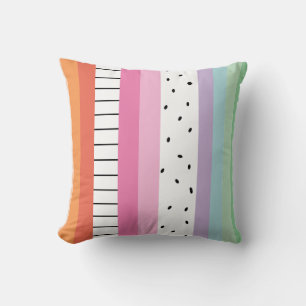 Whimsical Pop Stripes Cushion