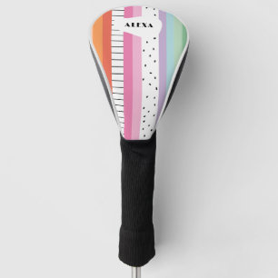 Whimsical Pop Stripes Golf Head Cover