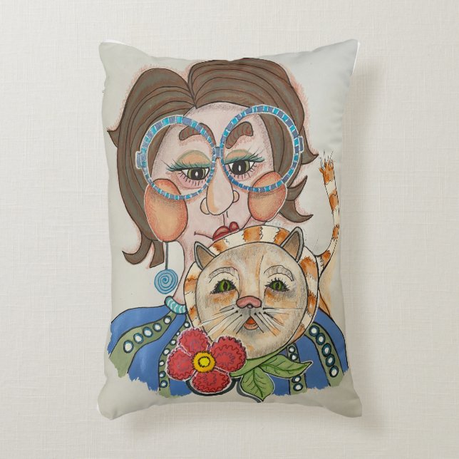 Whimsical Portrait Face Pillow (Front(Vertical))