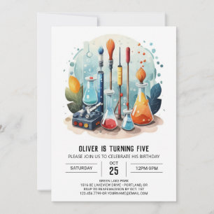 Whimsical Potion Test Tubes Scientist Birthday Invitation