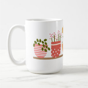 Whimsical Potted Flowers Garden Lover Coffee Mug