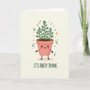 Whimsical Potted Plant Birthday Card