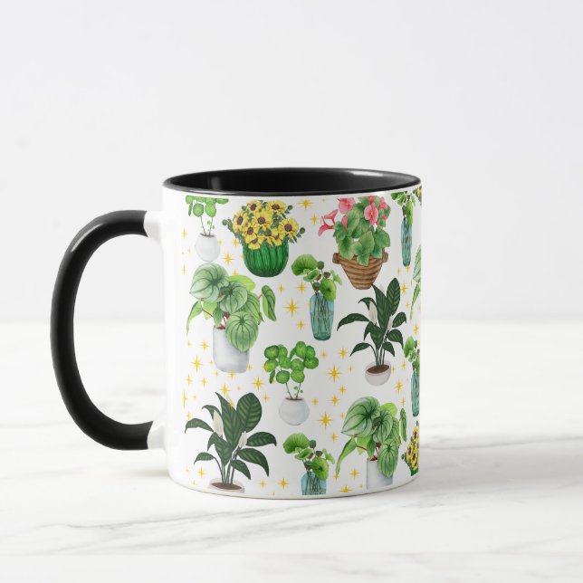 Whimsical Potted Plants Mug (Left)