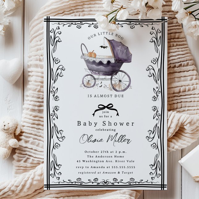 Whimsical Pram Baby Shower  Invitation (Creator Uploaded)