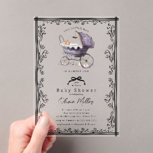 Whimsical Pram Baby Shower  Invitation