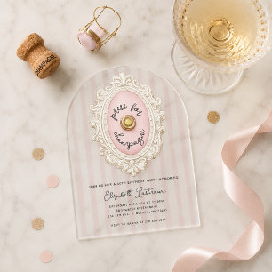 Whimsical Press for Champagne Birthday Acrylic Invitations