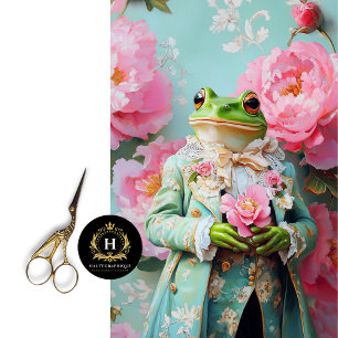 Whimsical Prince Charming Floral Frog Decoupage Tissue Paper