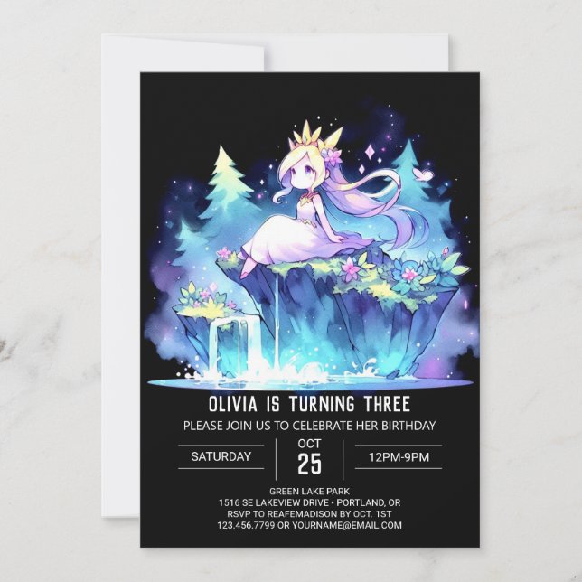 Whimsical Princess Birthday Invitation (Front)