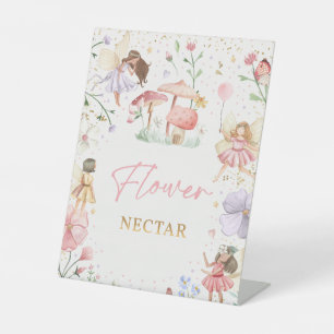 Whimsical Princess Fairy Birthday Party Decor Pedestal Sign