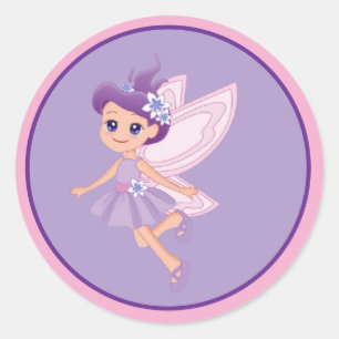 Whimsical Princess Fairy Birthday Party Favour Classic Round Sticker