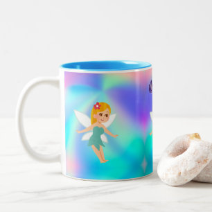 Whimsical Princess Fairy Birthday Two-Tone Coffee Mug