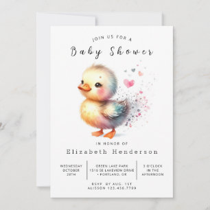 Whimsical Printable Duck Baby Shower Invitation