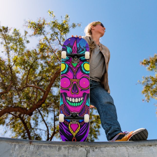 Whimsical Psychedelic Alien Skateboard (Outdoor 1)
