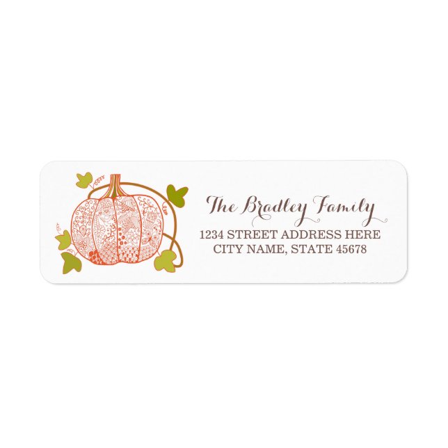 Whimsical Pumpkin Address Labels (Front)